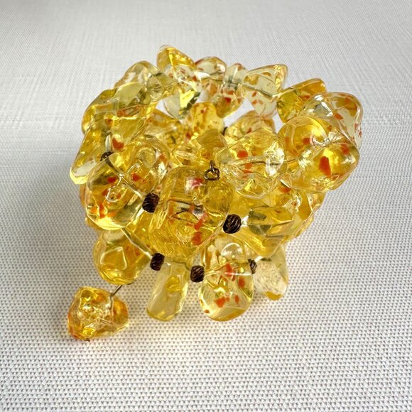 Vintage Baltic Amber Bracelet, Stretch Coil - Picture 9 of 12